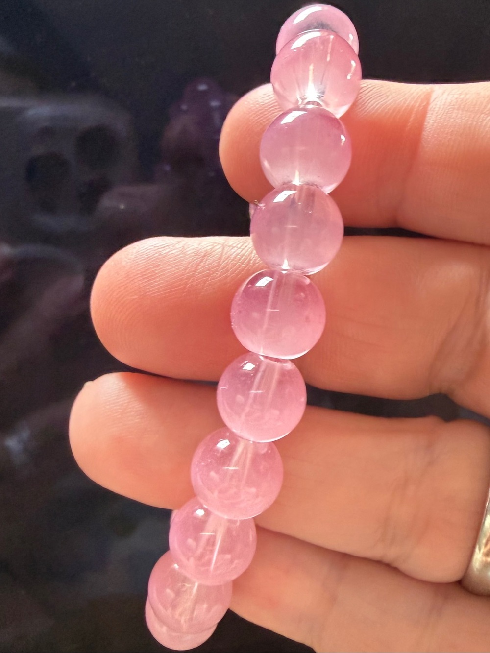Pink Beaded Stretch Bracelet - Women Jewelry